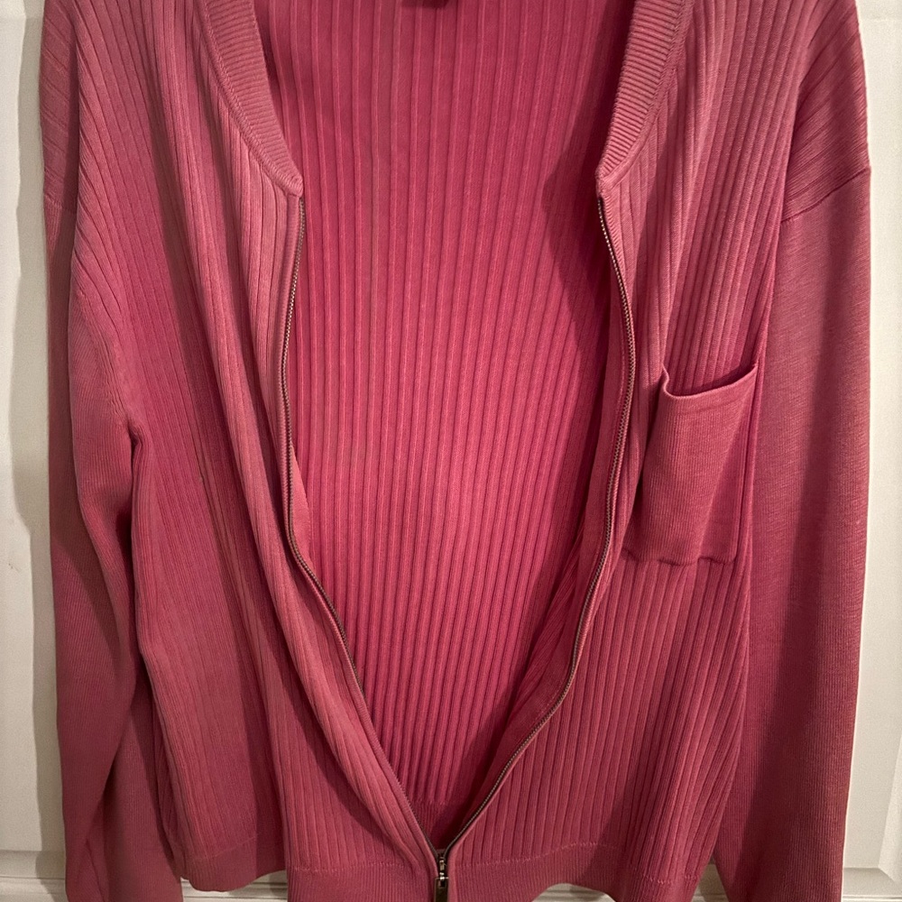 Chicos Design Zip Up Cardigan Size 2/large Silk Blend- - Picture 8 of 8